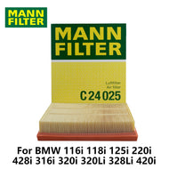 1pc MANN FILTER Air Filter For Bmw 116i 118i 125i 220i 428i 316i 320i 320Li 328Li 420i